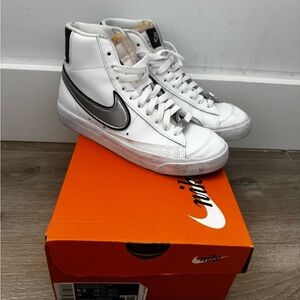 Nike White and Black High-Top Sneakers